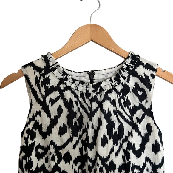 Loft Size 0P Black & White Abstract Sleeveless Midi Dress - Picture 2 of 3